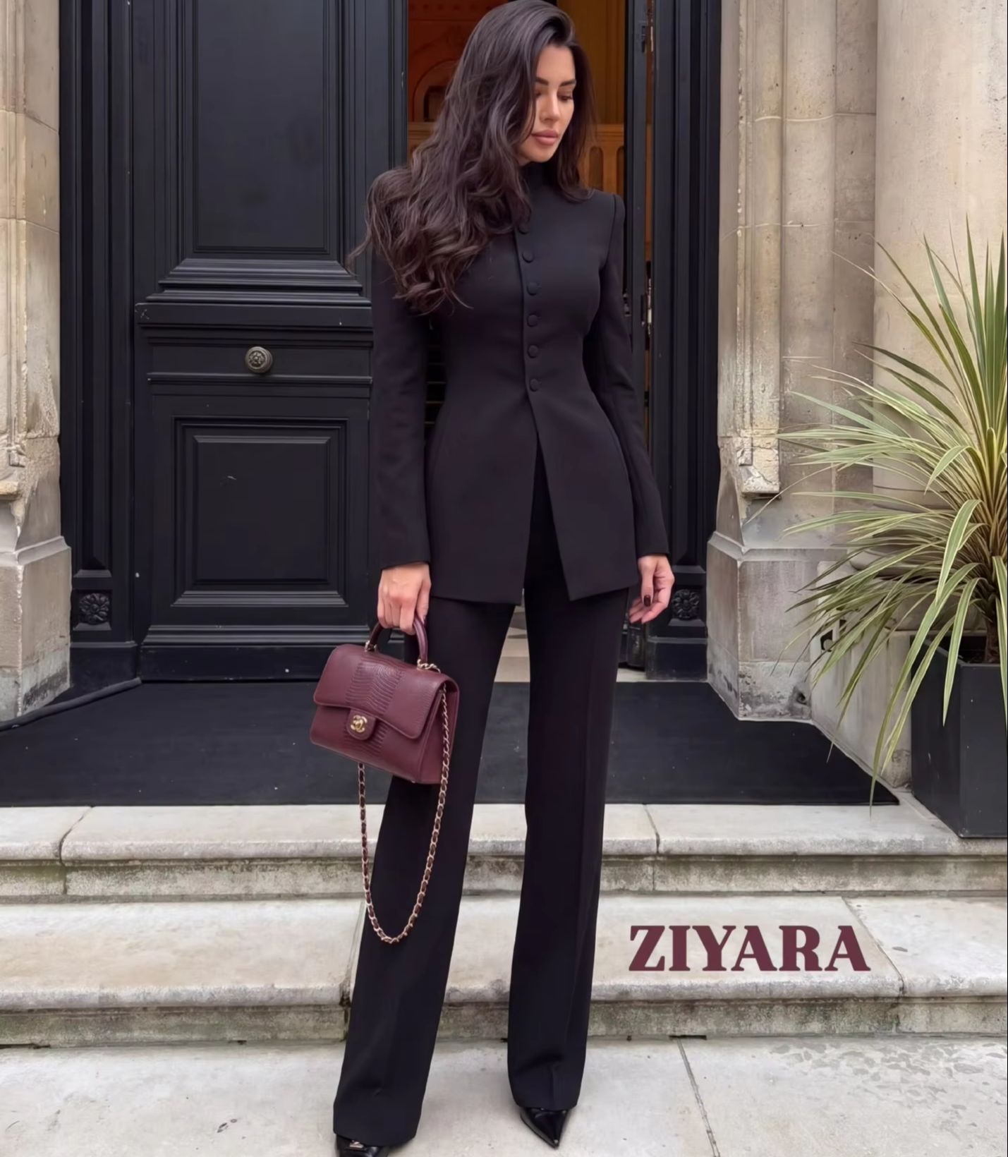 Blazer Set Women Formal - Women 2 Piece Suit Mandarin Collar