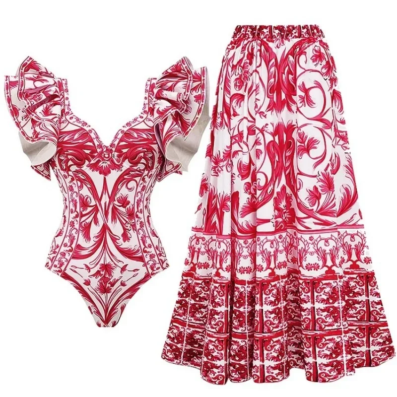 Printed One Piece Swimsuit for - Monochrome Suit Set recension och pris