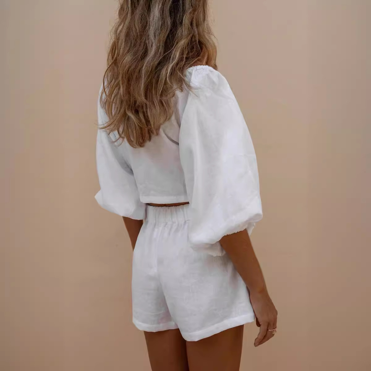 Puff Sleeve Lace Shorts Monoch - Monochrome Suit Set recension och pris