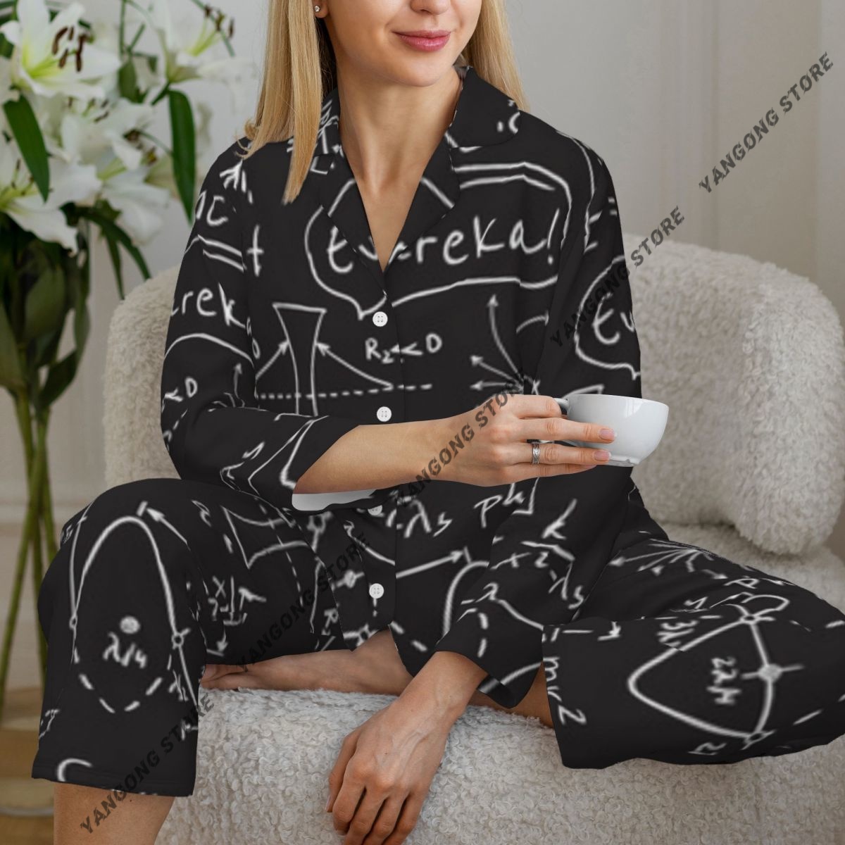 Women Sleepwear Pajamas Scienc - Monochrome Suit Set recension och pris