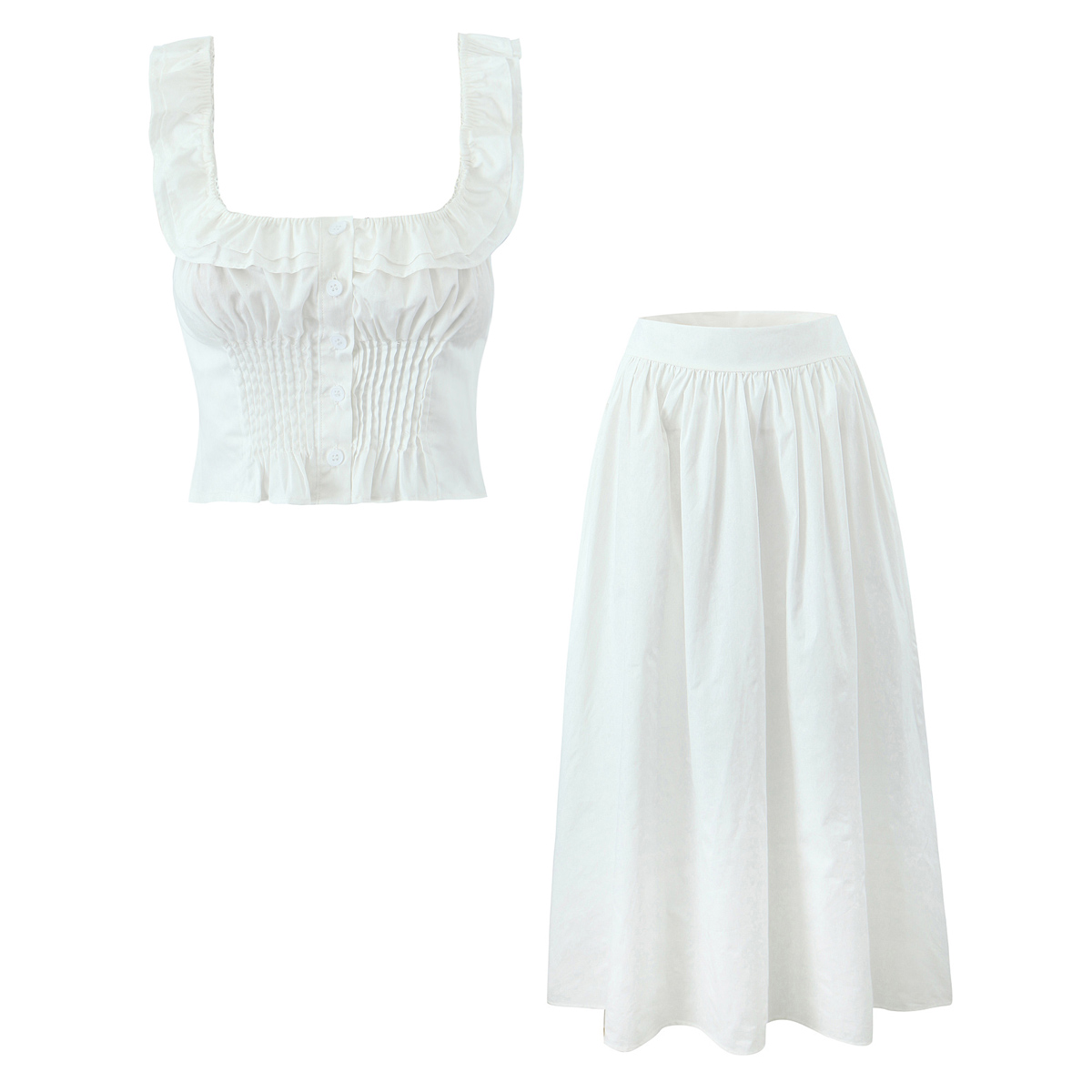 Women Wood Ears Ruffles Square - Pencil Skirt Midi recension och pris