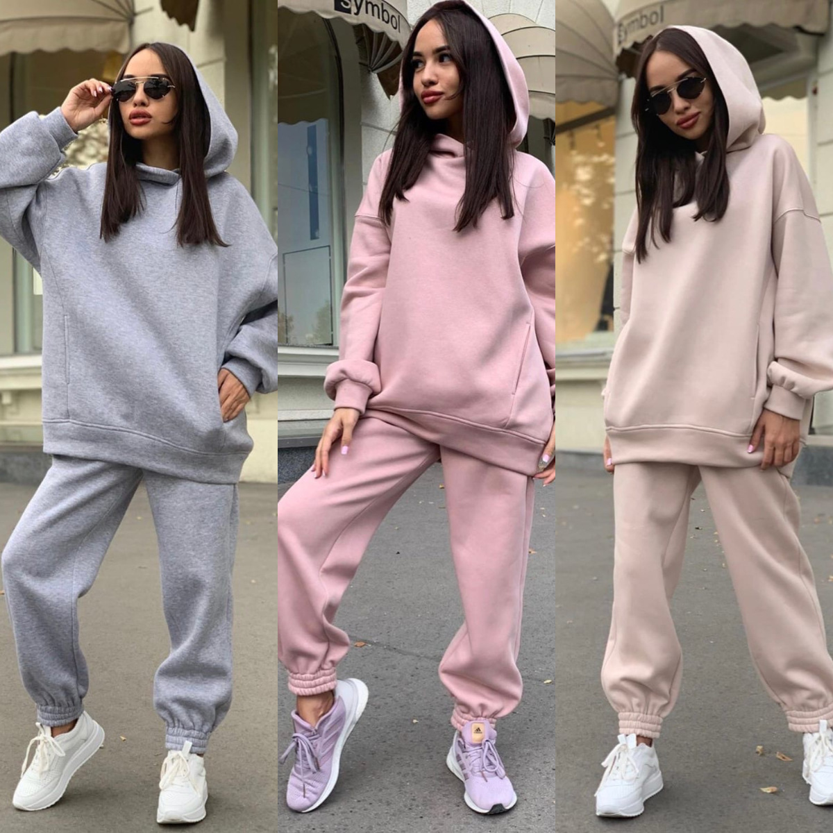 Monochrome Hooded Hoodie Set C - Monochrome Suit Set recension och pris