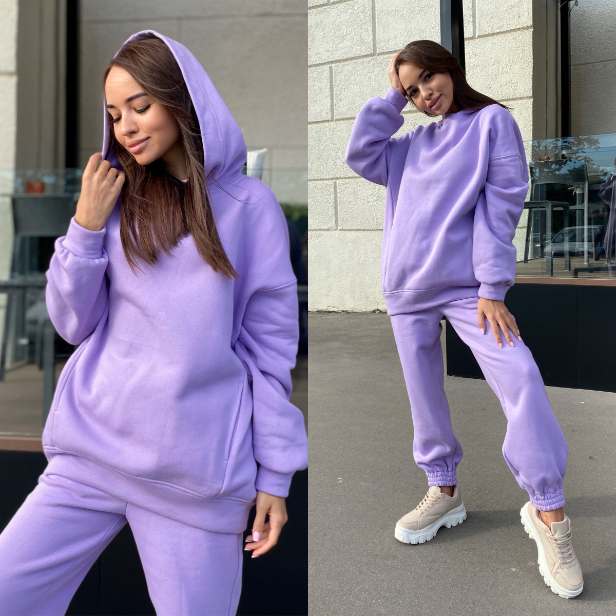 Monochrome Hooded Hoodie Set C - Monochrome Suit Set recension och pris